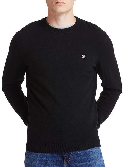 TIMBERLAND MERINO Crewneck sweater in wool blend BLACK - Men's Sweaters