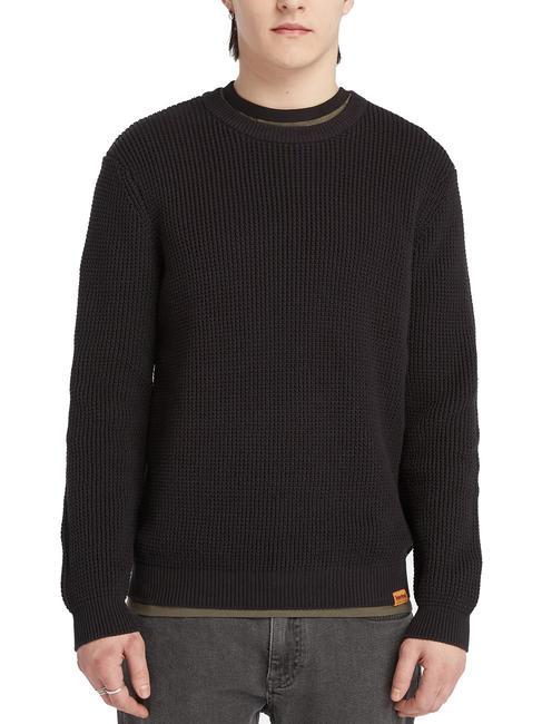 TIMBERLAND LS TUCK Crew neck sweater BLACK - Sweatshirts