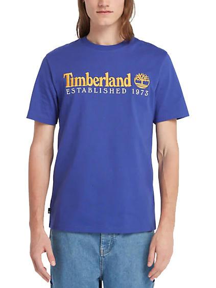 TIMBERLAND ESTABILISHED 1973 Cotton T-shirt clematis blue wb - T-shirt