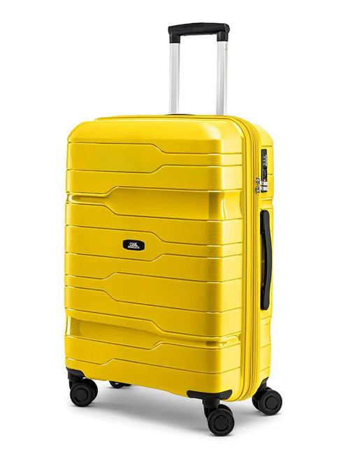 CIAK RONCATO DISCOVERY Medium size trolley, expandable yellow - Rigid Trolley Cases