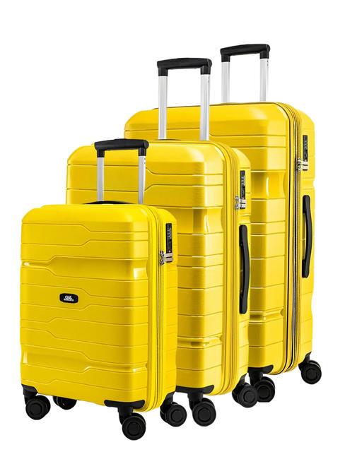 CIAK RONCATO DISCOVERY Set of 3 trolleys: cabin+medium+large yellow - Trolley Set