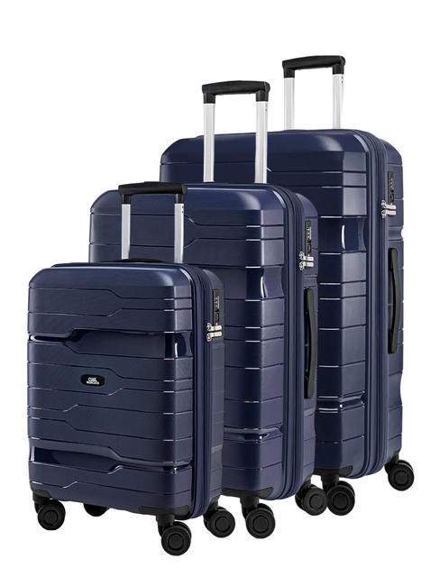 CIAK RONCATO DISCOVERY Set of 3 trolleys: cabin+medium+large blu navy - Trolley Set