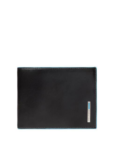PIQUADRO BLUE SQUARE  Leather wallet, with flap Black - Men’s Wallets