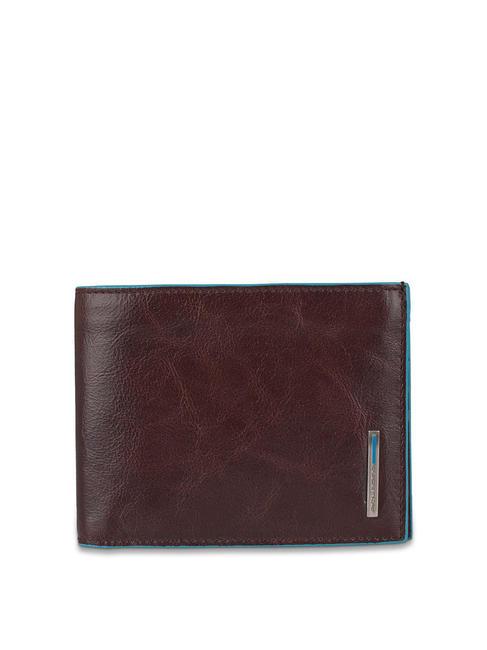 PIQUADRO BLUE SQUARE  Leather wallet, with flap MAHOGANY - Men’s Wallets