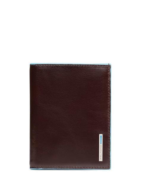 PIQUADRO BLUE SQUARE Vertical leather wallet MAHOGANY - Men’s Wallets