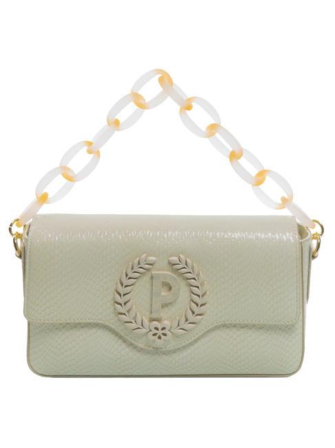 POLLINI CANDY Reptile print shoulder bag White ivory - Women’s Bags