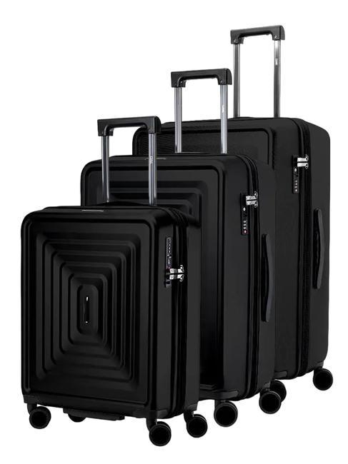 CIAK RONCATO RITMO Set of 3 trolleys: cabin, medium, large expandable Black - Trolley Set