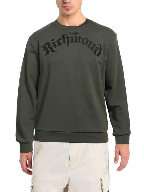 JOHN RICHMOND IRAZABAL Crewneck sweatshirt green mil. - Sweatshirts