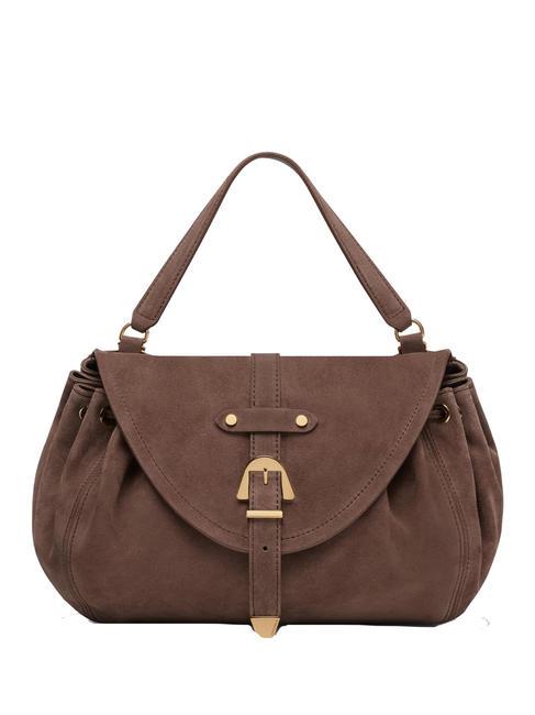 COCCINELLE ALEGORIA Suede Handbag, with shoulder strap carob - Women’s Bags