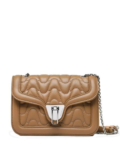 COCCINELLE MARVIN TWIST Shoulder bag in nappa leather hazelnut - Women’s Bags
