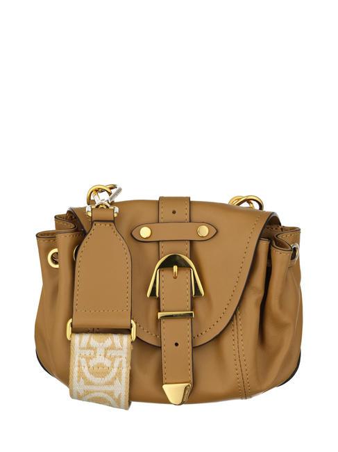 COCCINELLE ALEGORIA Smooth Shoulder mini bag, in leather hazelnut - Women’s Bags
