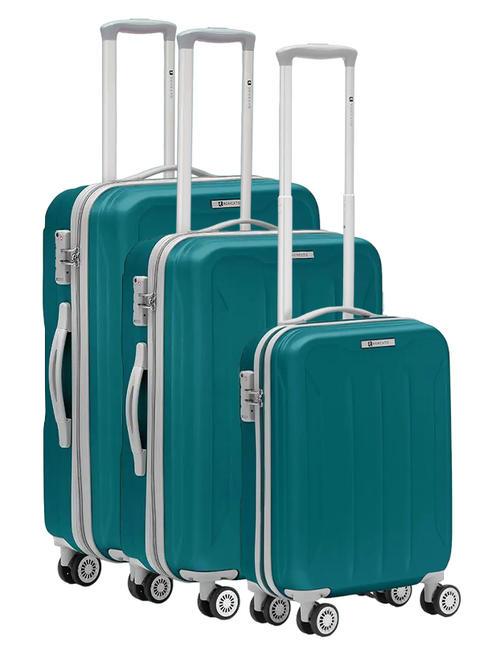 R RONCATO FLIGHT Set of 3 hand luggage trolleys, medium, large sky blue - Trolley Set