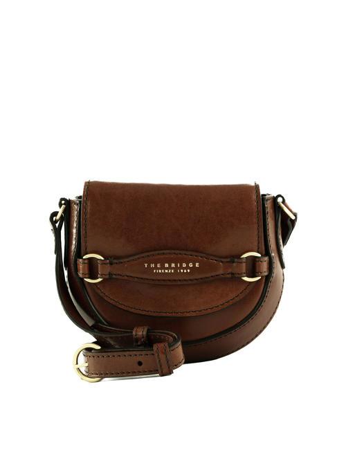 THE BRIDGE BETTINA Mini leather shoulder bag BROWN - Women’s Bags