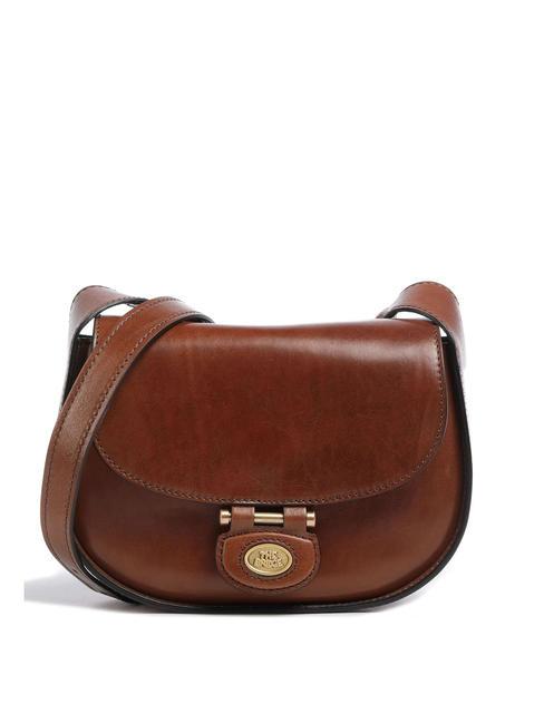 THE BRIDGE DORA Small leather shoulder bag BROWN - Women’s Bags