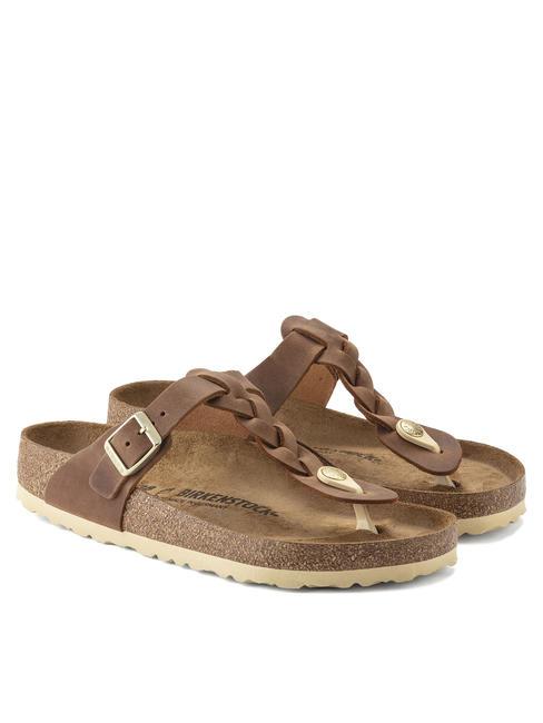 BIRKENSTOCK GIZEH Leather flip-flops cognac - Women’s shoes