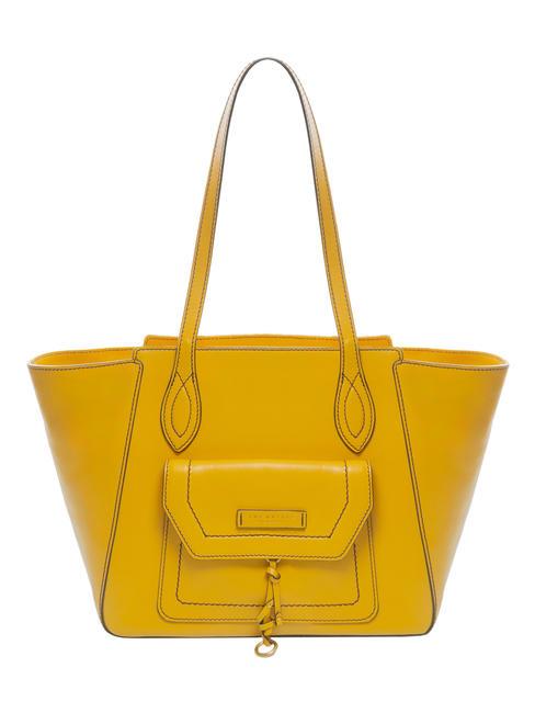 THE BRIDGE ELBA Leather shopping bag lemon / gold - Women’s Bags