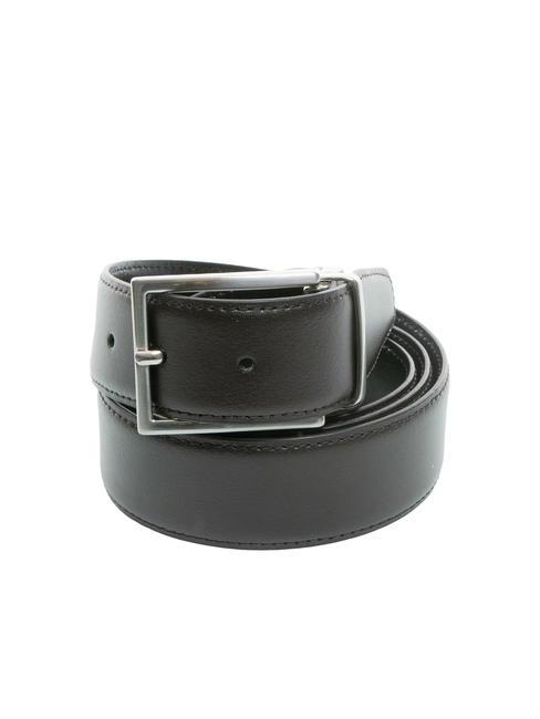 THE BRIDGE CORE Double-sided leather belt dark brown/black with nickel palladium finish - Belts