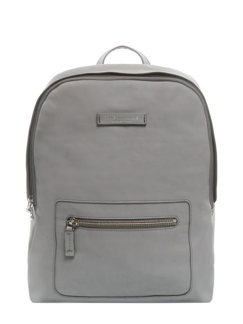 THE BRIDGE PRINT LOGO Leather backpack for 15" laptop gray abb. nickel - Laptop backpacks