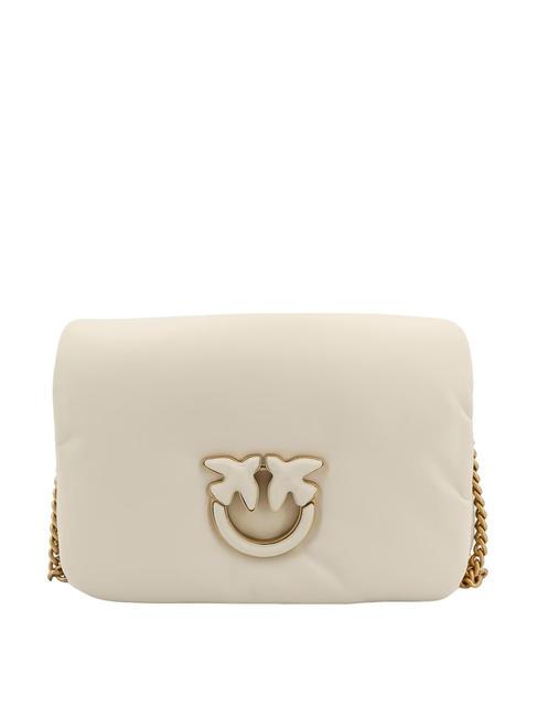 PINKO LOVE CLICK PUFF CLASSIC Leather shoulder bag white + white-block color - Women’s Bags