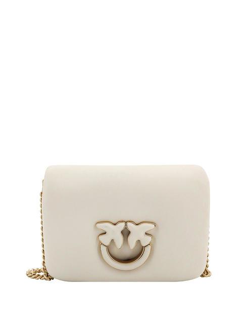 PINKO LOVE CLICK PUFF Mini leather shoulder bag white + white-block color - Women’s Bags