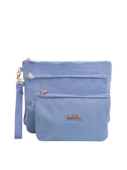 KIPLING IAKA L WRISTLET Trio clutch bag with cuff lilac glitter - Women’s Bags