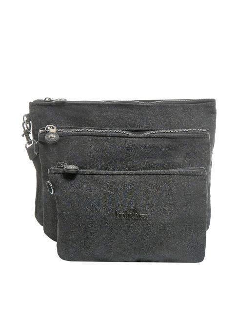 KIPLING IAKA L WRISTLET Trio clutch bag with cuff glitter noir - Women’s Bags