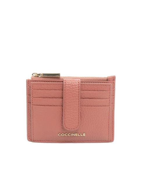 COCCINELLE METALLIC SOFT Textured leather flat wallet pot - Women’s Wallets