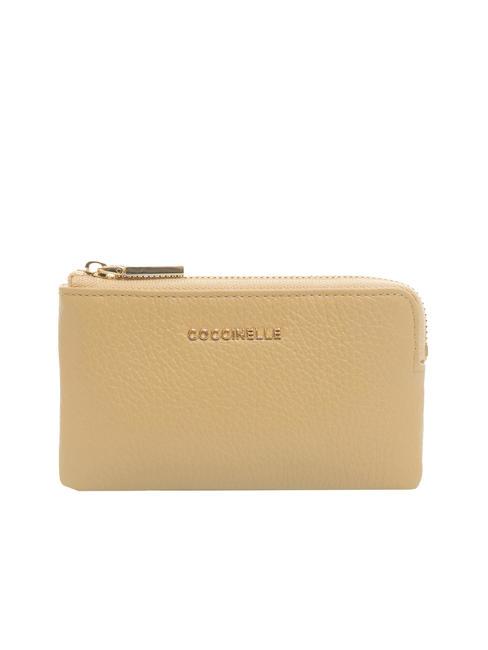 COCCINELLE METALLIC SOFT Envelope coin purse fresh beige - Women’s Wallets