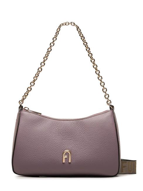 FURLA PRIMULA Small leather bag with shoulder strap aura/metal taupe - Women’s Bags