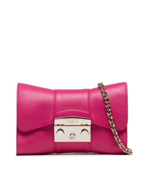 FURLA METROPOLIS Mini shoulder bag in leather pop pink - Women’s Bags