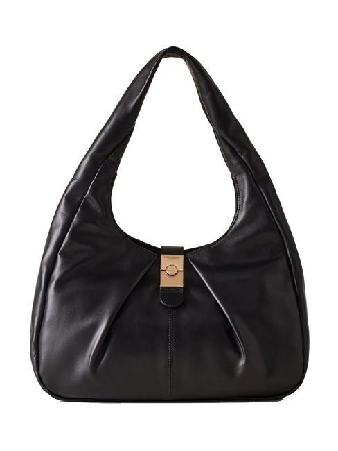 BORBONESE CORTINA Shoulder bag, in leather Black - Women’s Bags