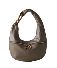 BORBONESE INFINITE Shoulder bag, in leather clay grey/op - Women&rsquo;s Bags - 1