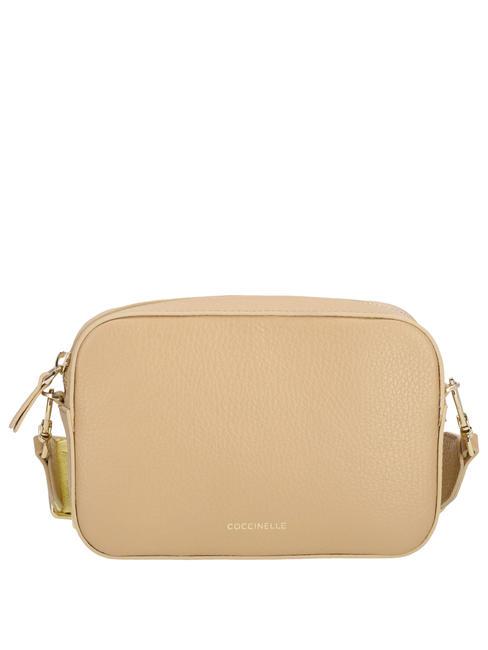 COCCINELLE TEBE Shoulder bag in textured leather fresh beige - Women’s Bags