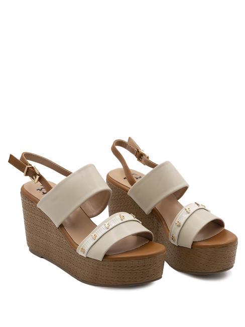ROCCOBAROCCO RB METALLIC High wedge sandals beige - Women’s shoes