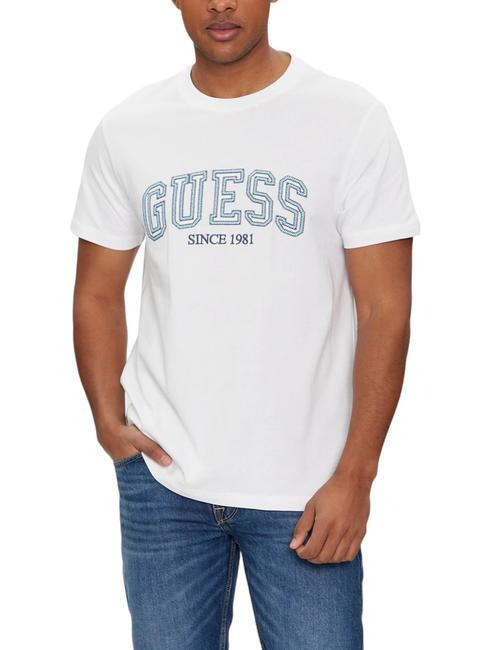 GUESS COLLEGE Cotton T-shirt purwhite - T-shirt
