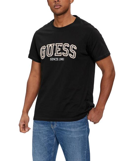 GUESS COLLEGE Cotton T-shirt jetbla - T-shirt