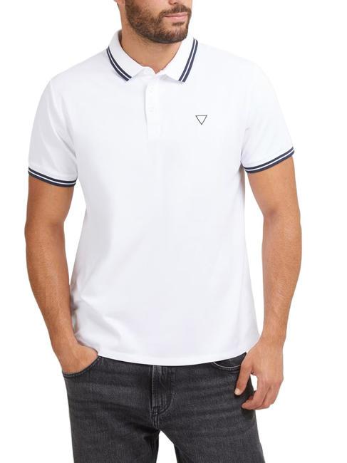 GUESS PIQUE Stretch short-sleeved polo shirt pure white multi - Polo shirt