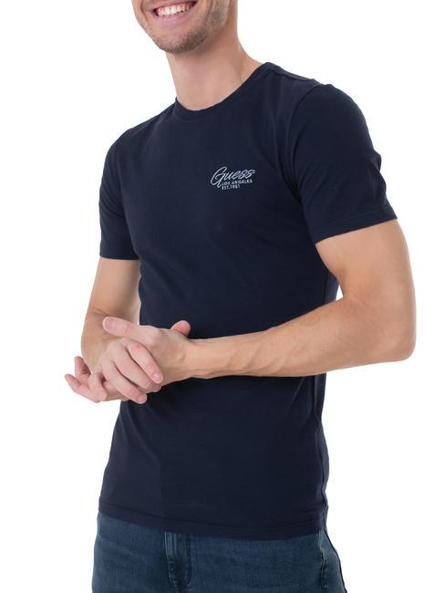 GUESS TRIANGLE ITALIS Cotton T-shirt smartblue - T-shirt