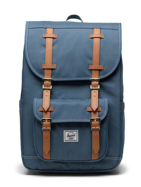 HERSCHEL LITTLE AMERICA MID Mid size backpack blue mirage/white stitch - Backpacks & School and Leisure