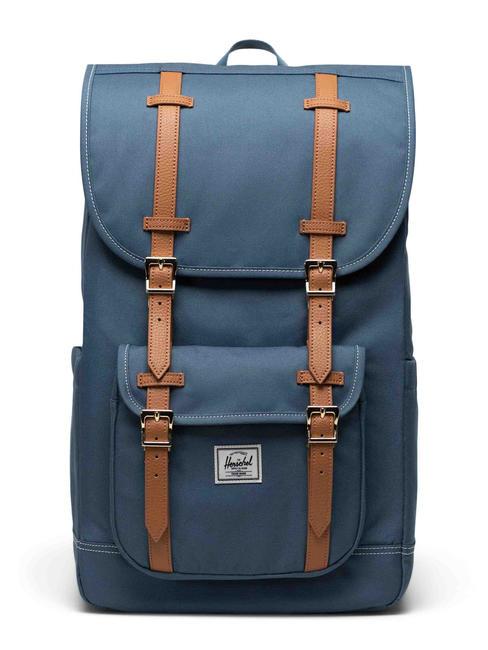 HERSCHEL LITTLE AMERICA  Standard size backpack blue mirage/white stitch - Backpacks & School and Leisure