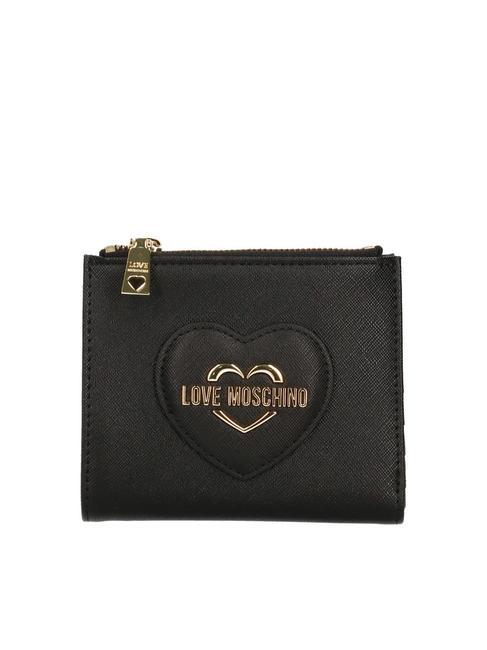 LOVE MOSCHINO BOLD HEART Small double zip wallet Black - Women’s Wallets