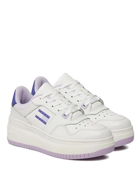 TOMMY HILFIGER TOMMY JEANS Retro Basket Leather sneakers lavender flower - Women’s shoes