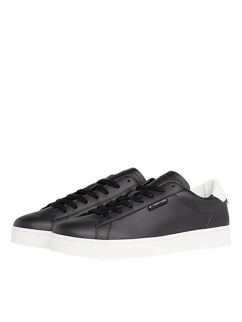 TOMMY HILFIGER TJ LOW CUPSOLE LOW Leather sneakers BLACK - Men’s shoes