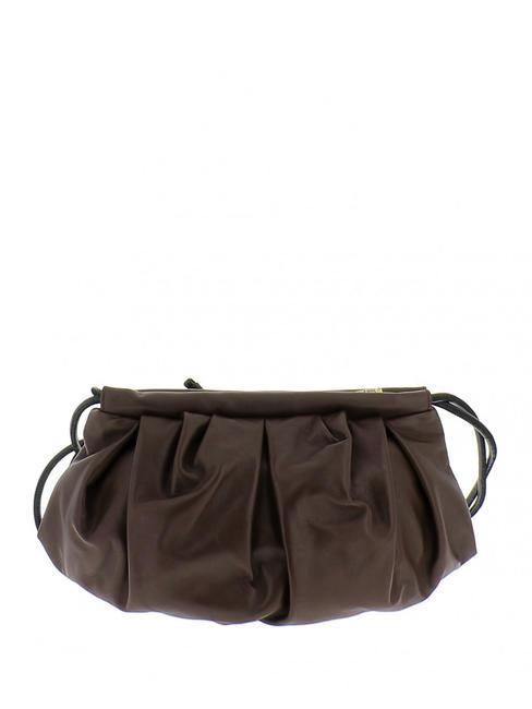 BORBONESE DUNETTE Shoulder bag, in leather dark head - Women’s Bags