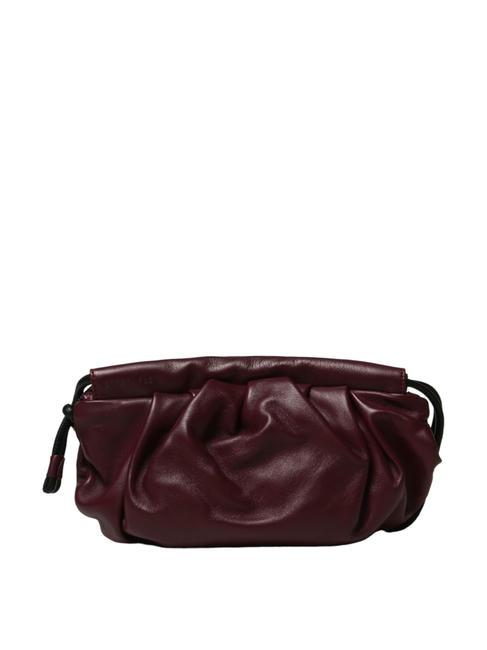 BORBONESE DUNETTE Medium leather shoulder bag burgundy - Women’s Bags