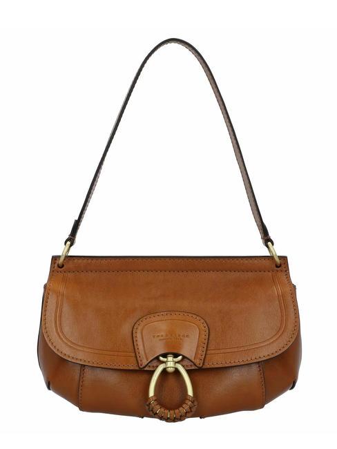 THE BRIDGE ERICA Leather shoulder bag Cognac / Gold - Women’s Bags