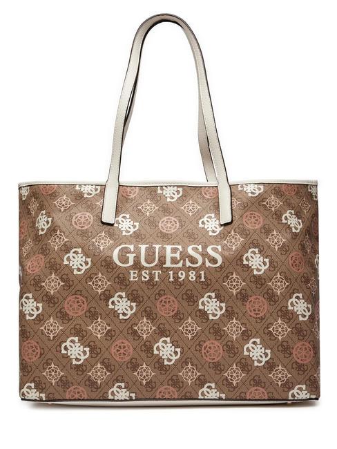 GUESS VIKKY LL Shoulder bag milk multi logo - Women’s Bags