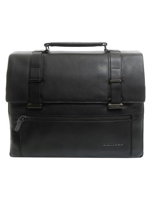 PIQUADRO BAE 15 "laptop briefcase in leather Black - Work Briefcases