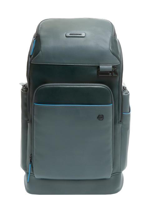 PIQUADRO B2 REVAMP  14" PC backpack, in leather green gray - Laptop backpacks