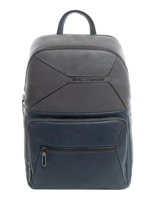 PIQUADRO RHINO Leather backpack for 14" pc grey/blue - Laptop backpacks